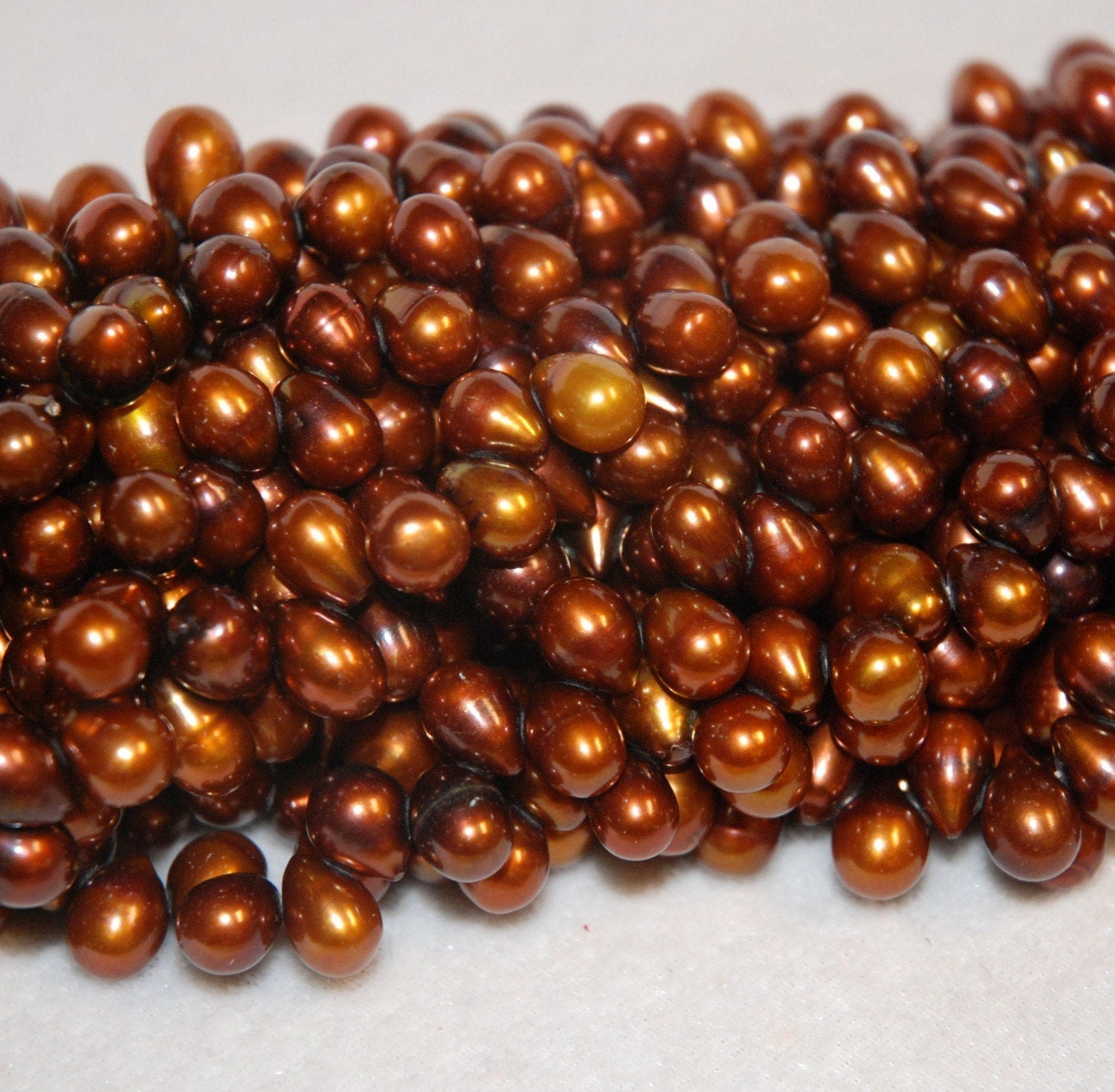 Top Drilled Dancing Pearl Freshwater Pearl bronze brown 11mmX8mm Big briolette tear drop pearl beads Full strand 15"