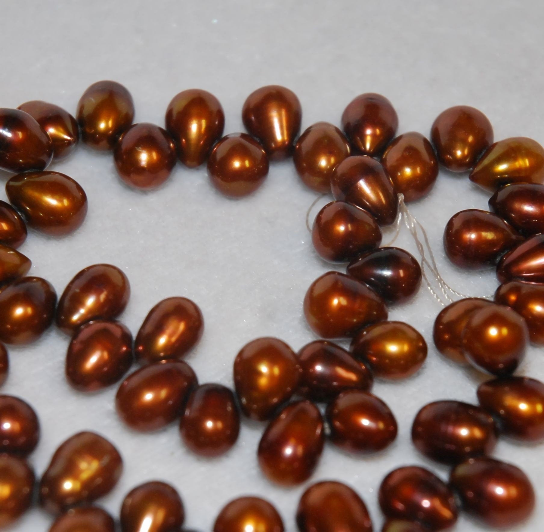 Top Drilled Dancing Pearl Freshwater Pearl bronze brown 11mmX8mm Big briolette tear drop pearl beads Full strand 15"