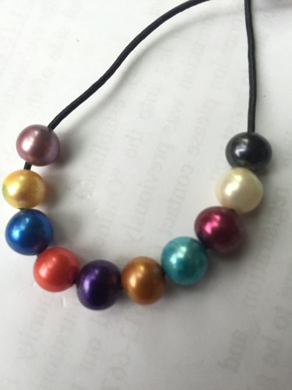 Large Hole Pearl, AA 8mm Round Pearl, high quality Freshwater Pearl, multiple rainbow color, colorful mixed, 1.5mm drill 10 pcs set SALE