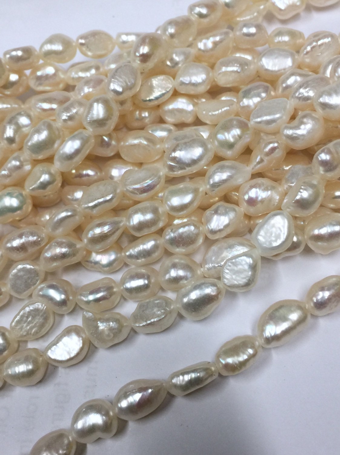 AAA 7X9mm natural pink Baroque Pearl---15" Full strands genuine freshwater pearl, baroque rice pearl #BA4103