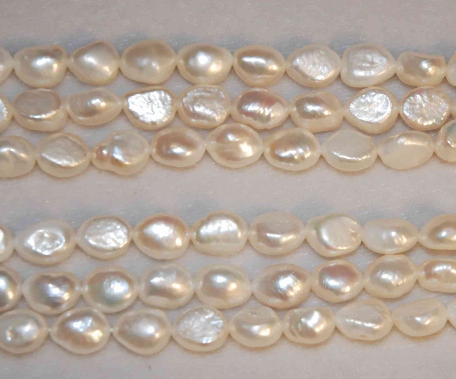 AA 8-9mm X10-11mm Good Quality Ivory white Baroque Freshwater pearl 15" full strand genuine pebble pearl, baroque rice pearl beads #BA4101