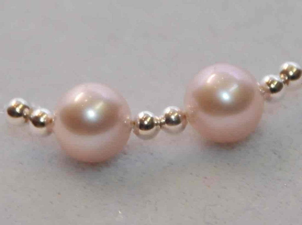 8-8.5mm AAA+ Gem Top quality perfect round pair----Pink matched pair genuine pearl, for bridal earring design-----Promotion week