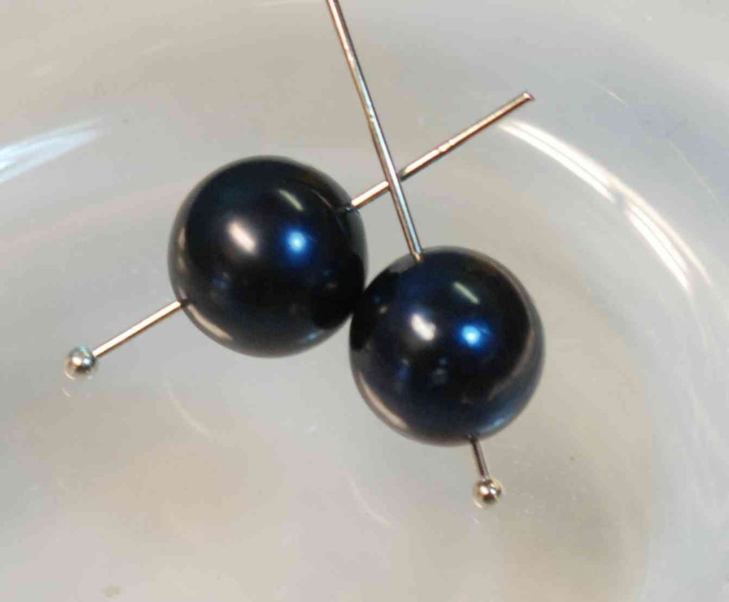 9-9.5mm AAA Round Pearl---perfect round matched pair genuine cultured freshwater pearl---gem quality pearls