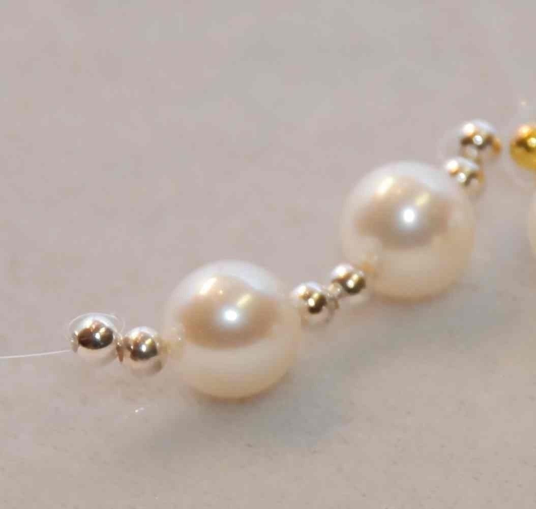 AAA+ Gem quality 8-8.5mm Freshwater Pearl perfect round pair pearl---Ivory White matched genuine pearl, genuine pearl