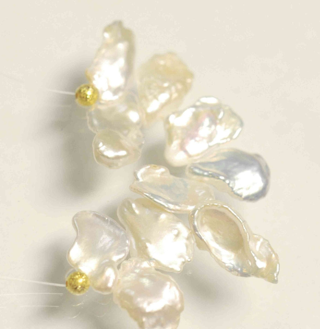 White Keshi Pearls----LARge as 15-18mmX10-11mm---Top Drilled Dancing Briolette----10 pieces------hot deal