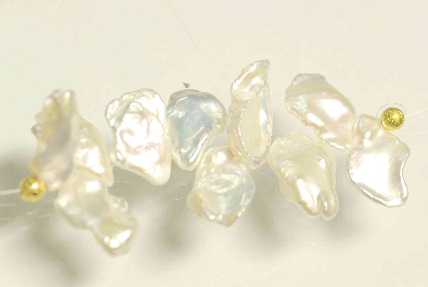White Keshi Pearls----LARge as 15-18mmX10-11mm---Top Drilled Dancing Briolette----10 pieces------hot deal