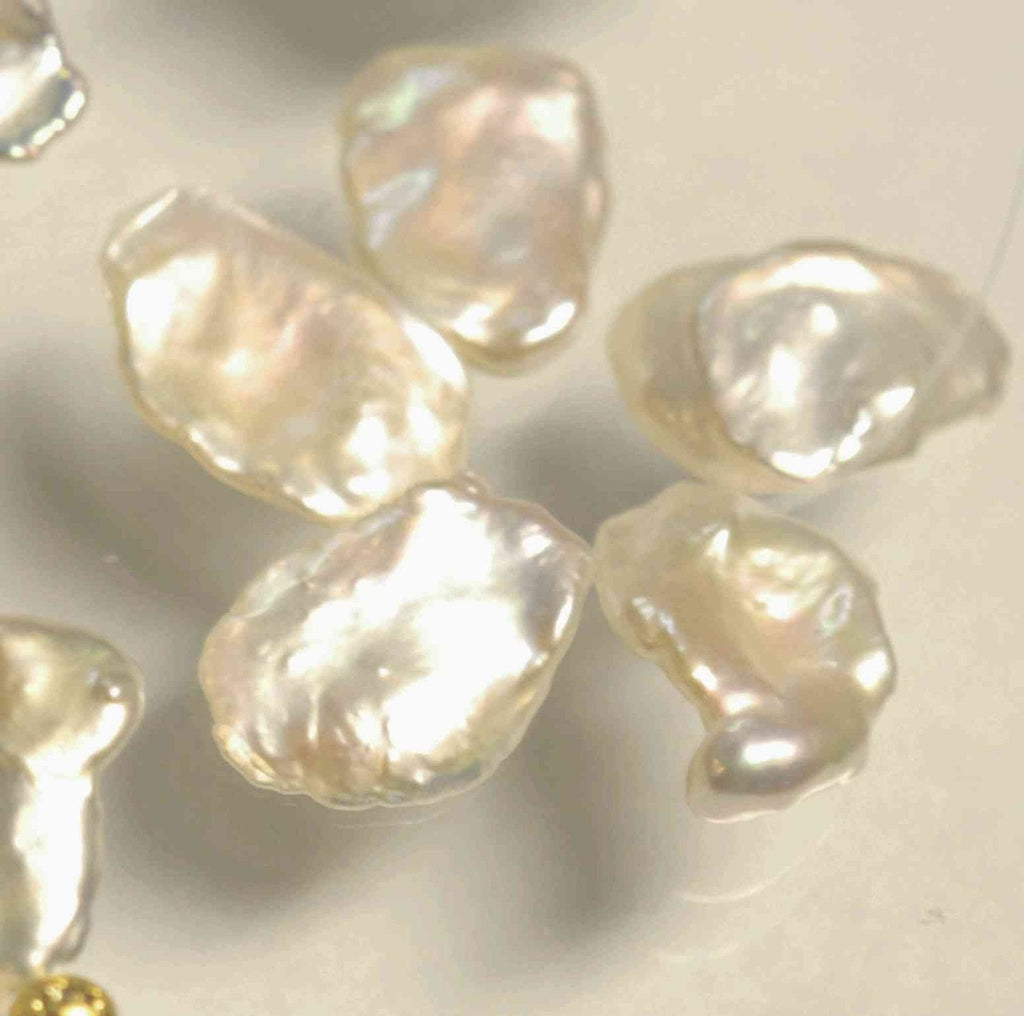 White Keshi Pearls----LARge as 15-18mmX10-11mm---Top Drilled Dancing Briolette----10 pieces------hot deal