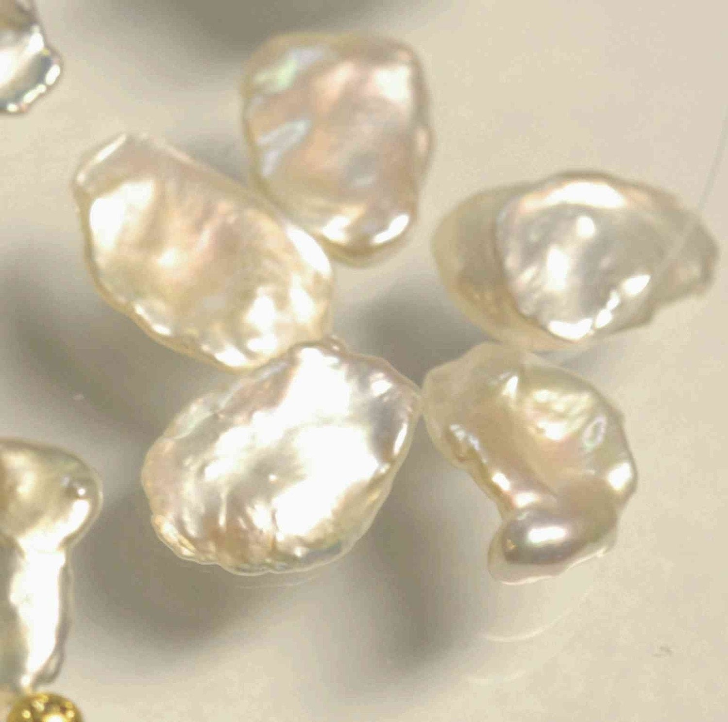 White Keshi Pearls----LARge as 15-18mmX10-11mm---Top Drilled Dancing Briolette----10 pieces------hot deal