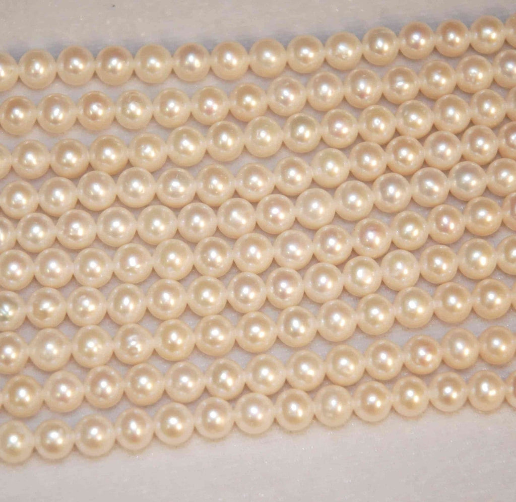 Freshwater Pearl AA Round Ivory White Genuine pearl--7mm1/3 strand 20pieces--good for any design  #RP1003