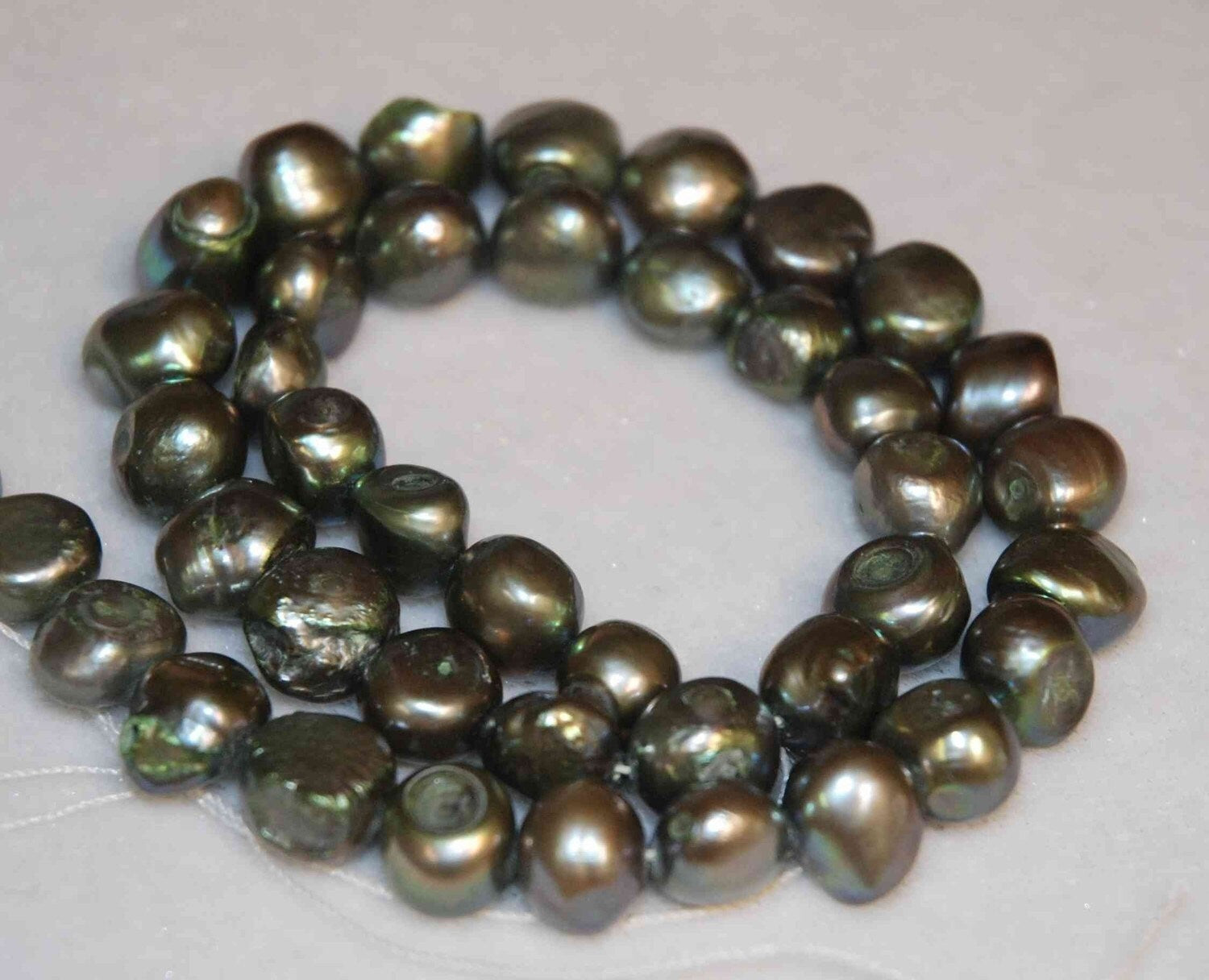Baroque Pearl deep turquoise genuine pearl ---16 inches full strand 10-11mm ----Clearance SALE