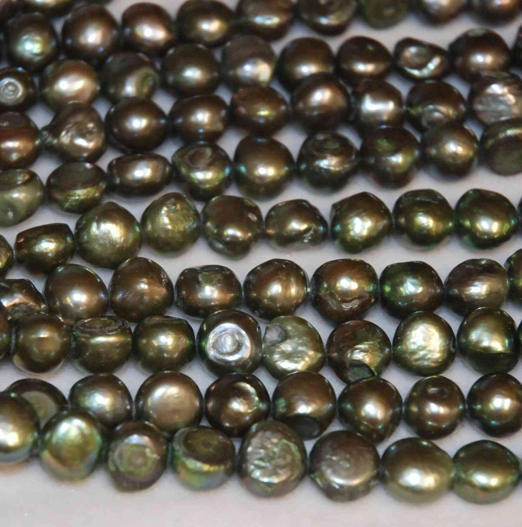 Baroque Pearl deep turquoise genuine pearl ---16 inches full strand 10-11mm ----Clearance SALE