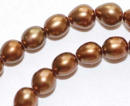 AAA gem quality 5mm X6mm Rice Oval Freshwater Pearl Brown Bronze Stunning pearl beads for designer 16" full strand 70+ pc #DR32052  New SALE