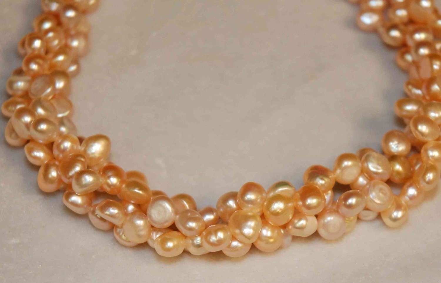 Corn Pearl Dancing Pearl Baroque Pearl Freshwater Pearl peach color 7mm ----16'' full strand briolette-----Wholesale promotion