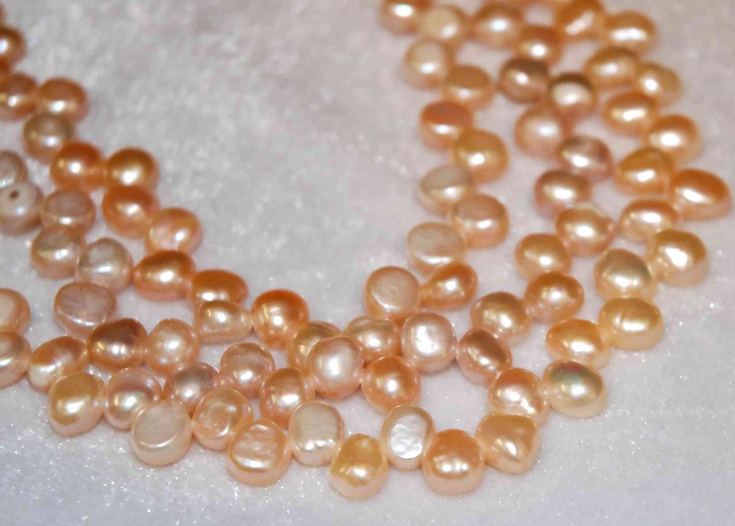 Corn Pearl Dancing Pearl Baroque Pearl Freshwater Pearl peach color 7mm ----16'' full strand briolette-----Wholesale promotion
