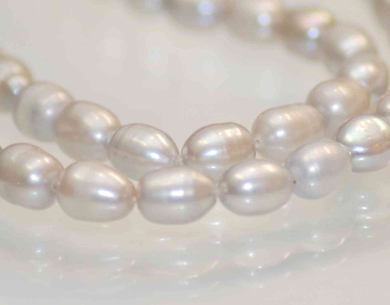 Rice Pearl Baroque Pearl Freshwater Pearl platinum silver 7X9mm----15 inches full strand----wholesale deal