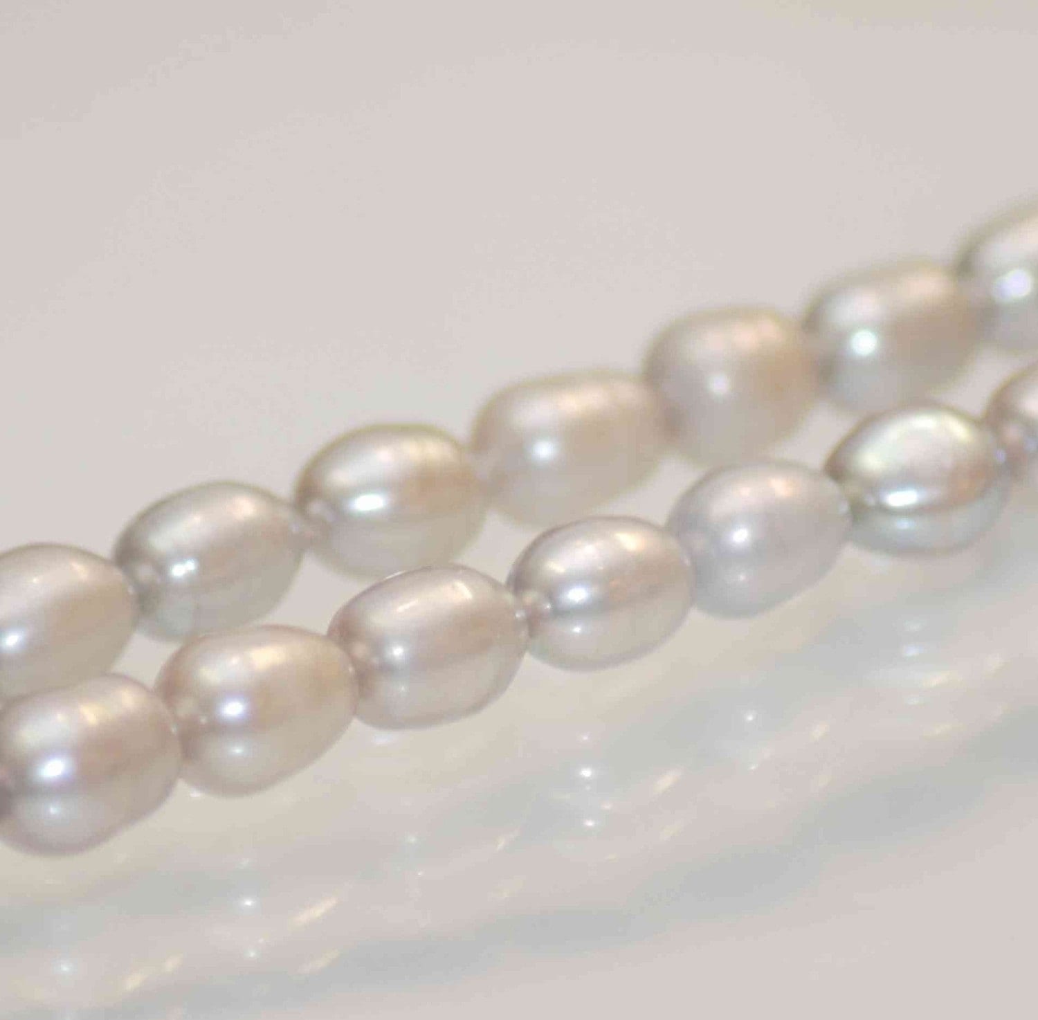 Rice Pearl Baroque Pearl Freshwater Pearl platinum silver 7X9mm----15 inches full strand----wholesale deal