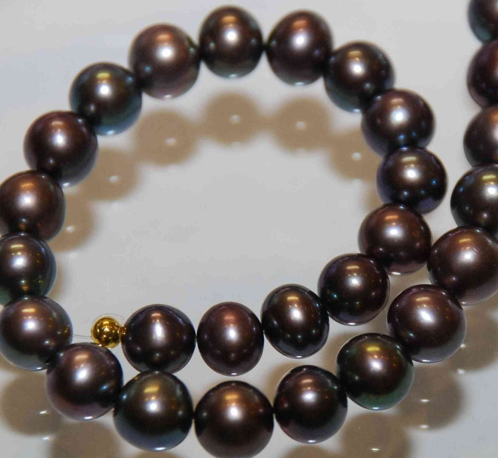 7mm AAA high quality Rainbow Peacock black Genuine Freshwater Pearl-----round potato half strand 7" 20pc---New arrival SALE