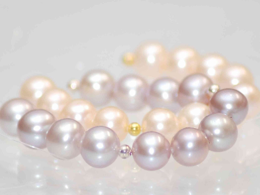 8-8.5mm AAA quality round  natural Lavender champagne pink genuine pearl-----special offer--8pcs