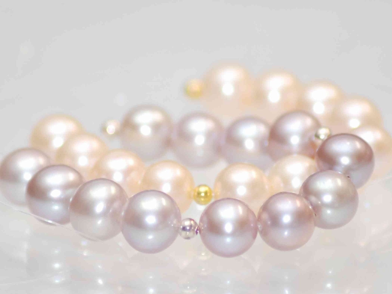 8-8.5mm AAA quality round  natural Lavender champagne pink genuine pearl-----special offer--8pcs