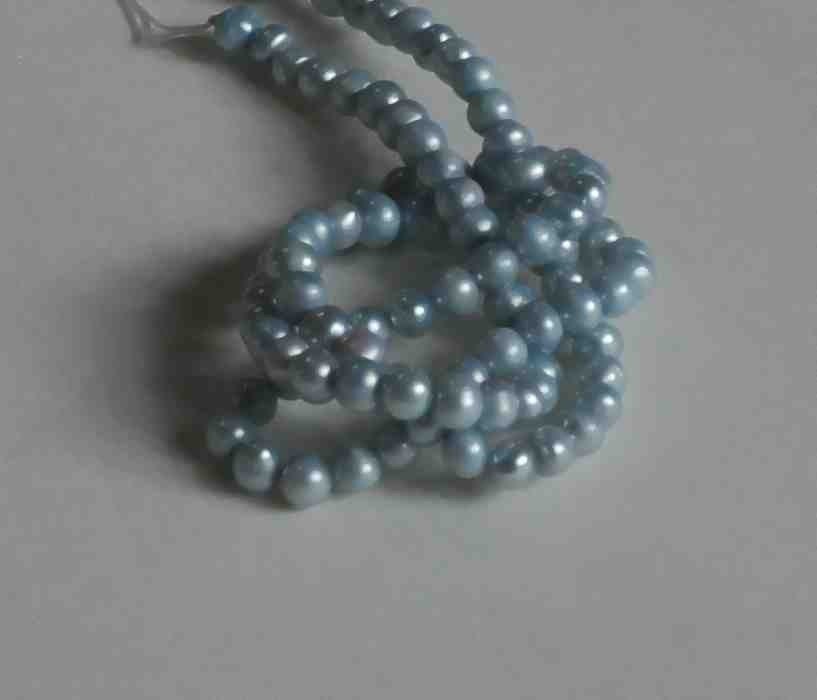 AA Tiny 3-4mm Seed Pearl Round Potato Pearl Freshwater Pearl silver blue pearl beads----15.5 inch full strand  #SD71008 HOT DEAL