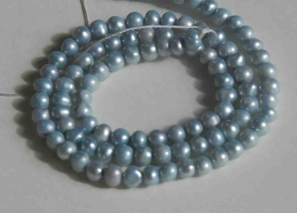 AA Tiny 3-4mm Seed Pearl Round Potato Pearl Freshwater Pearl silver blue pearl beads----15.5 inch full strand  #SD71008 HOT DEAL