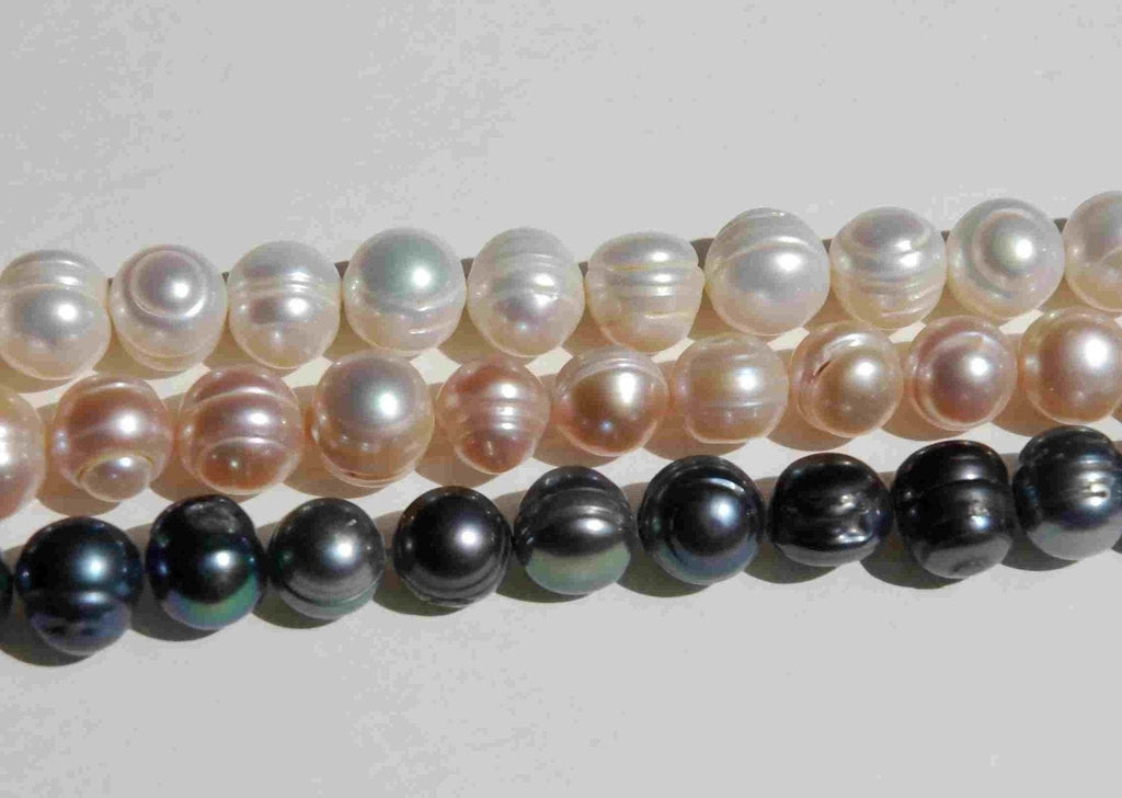 10-11mm Baroque round Freshwater Pearl white ivory color pearl beads full strand 15"  natural 40+ pieces -- promotion sale