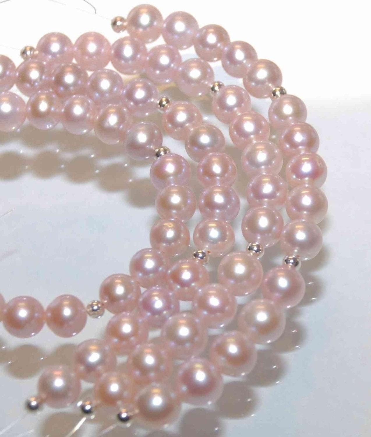 AAA+ 6.5-7mm Round Natural Baby Pink Genuine Freshwater Pearl, great luster and skin short strand 15 pcs pearl beads