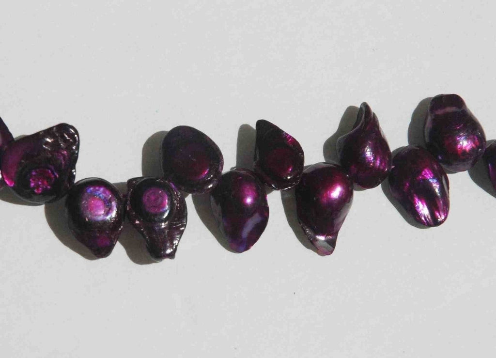 Big 10X20mm teeth Biwa dancing  baroque pearl Natural Freshwater pearl FULL strands 15" Red purple Claret color pearl---Wholesale promotion