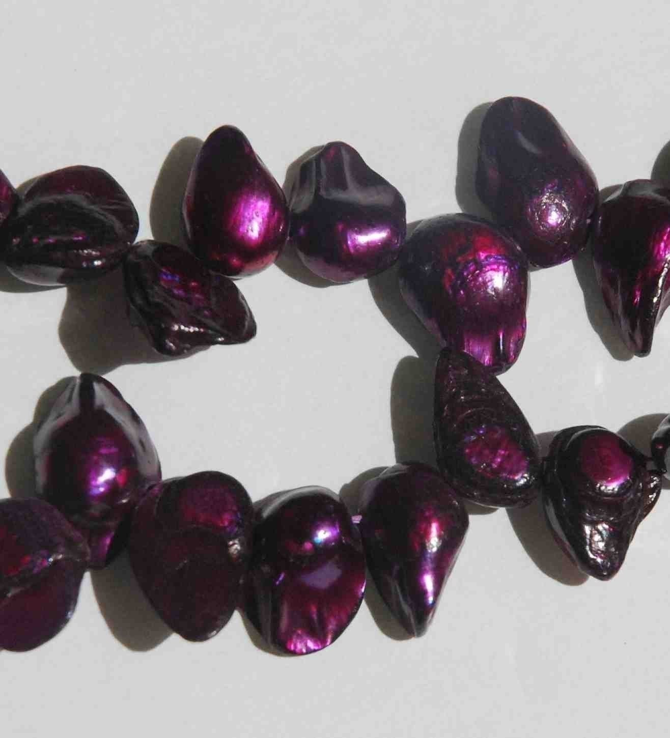 Teeth Biwa Baroque Pearl Freshwater Pearl claret color full strand ----ON SALE ----------Wholesale promotion