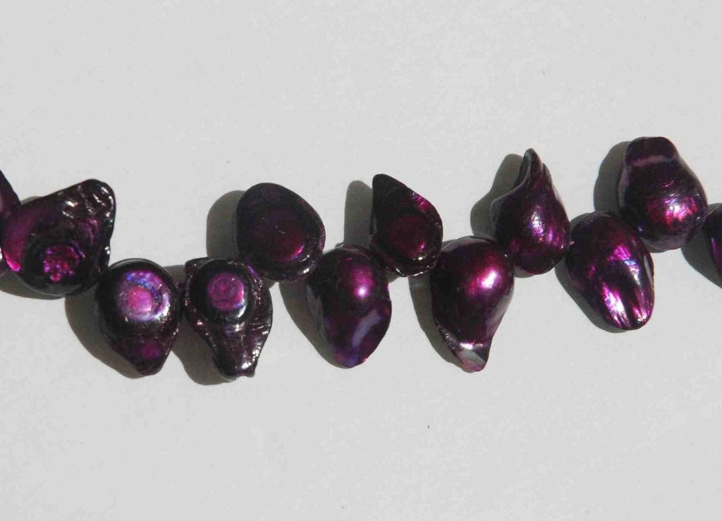 Teeth Biwa Baroque Pearl Freshwater Pearl claret color full strand ----ON SALE ----------Wholesale promotion