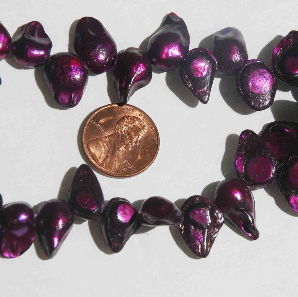 Teeth Biwa Baroque Pearl Freshwater Pearl claret color full strand ----ON SALE ----------Wholesale promotion