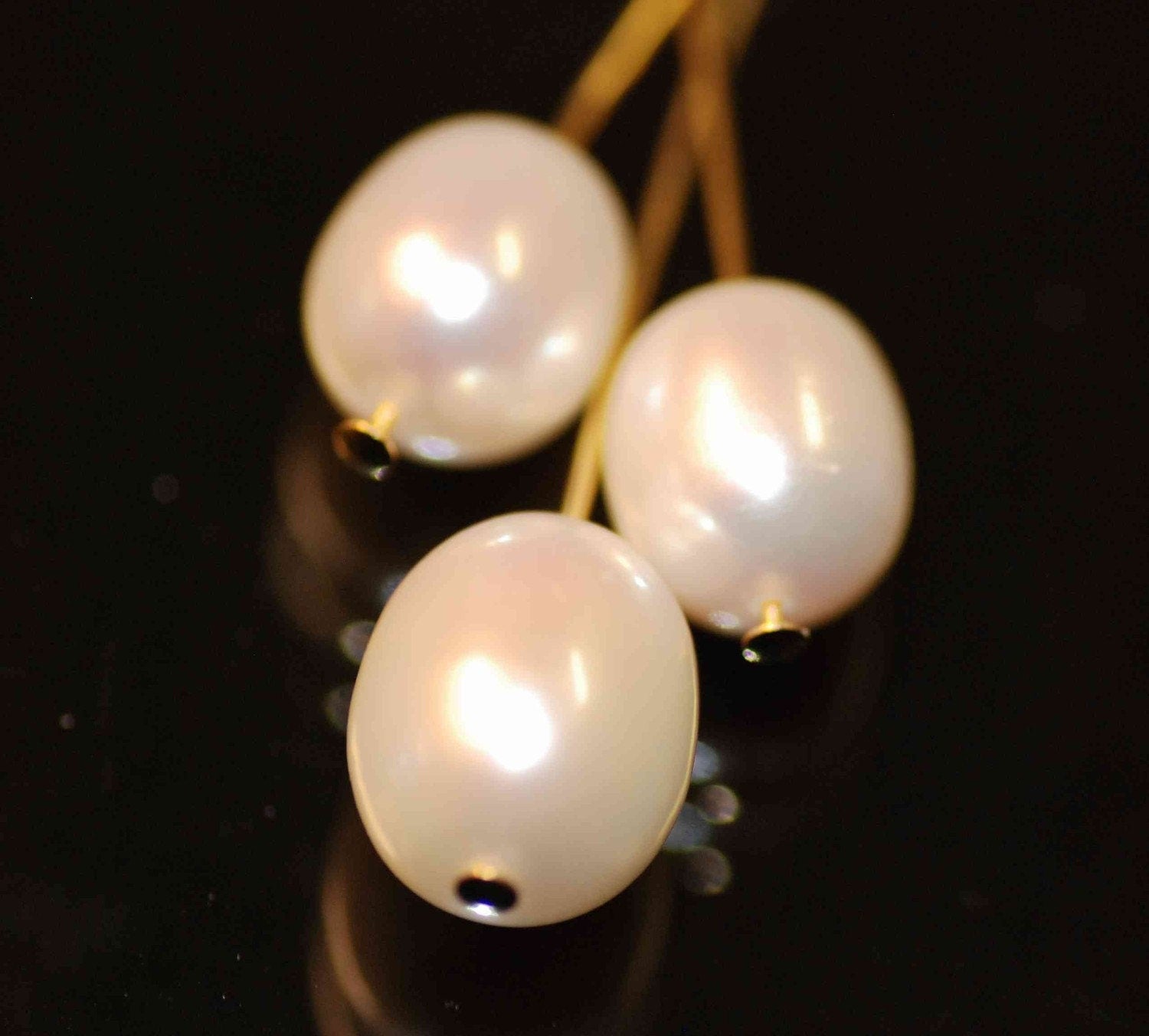 Rice Pearl Freshwater Pearl ivory white 10X12mm LARGE----matched earrings pendant set  B2005