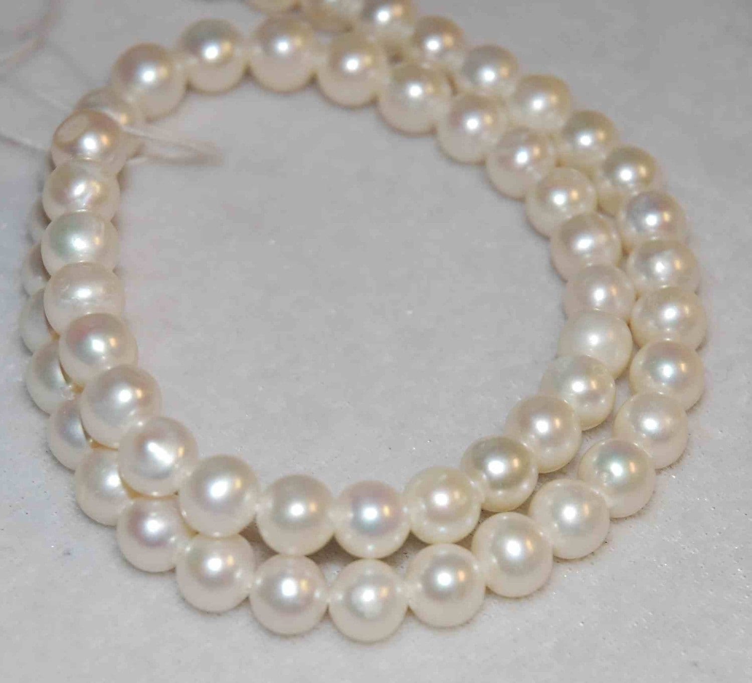 NEW AA+ 7-7.5mm Full Strand Natural ivory white, round off Freshwater Pearl- very Round potato 15.5 inch strand pearl beads---HOT deal