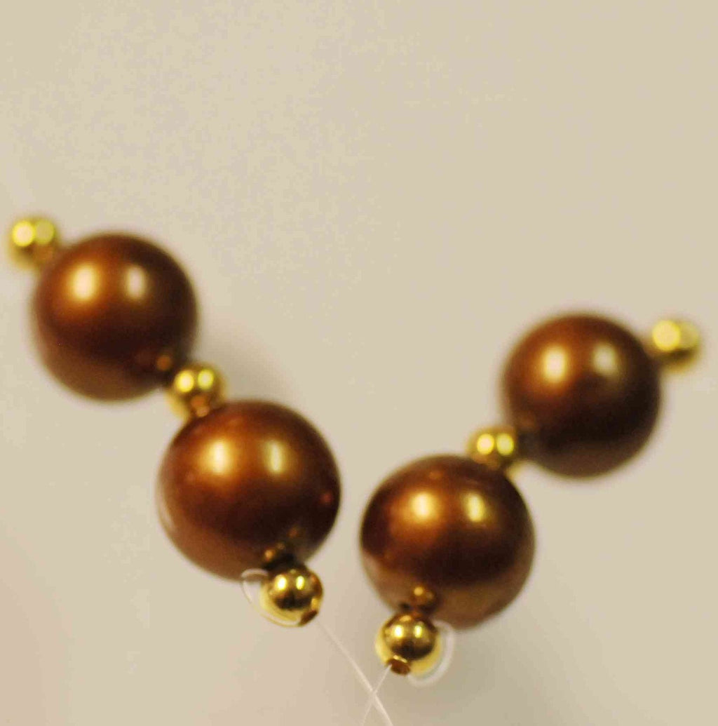 AAA 8mm Genuine Chocolate Pearl round high quality--sale as matched pair for earrings or design ---new deal sale