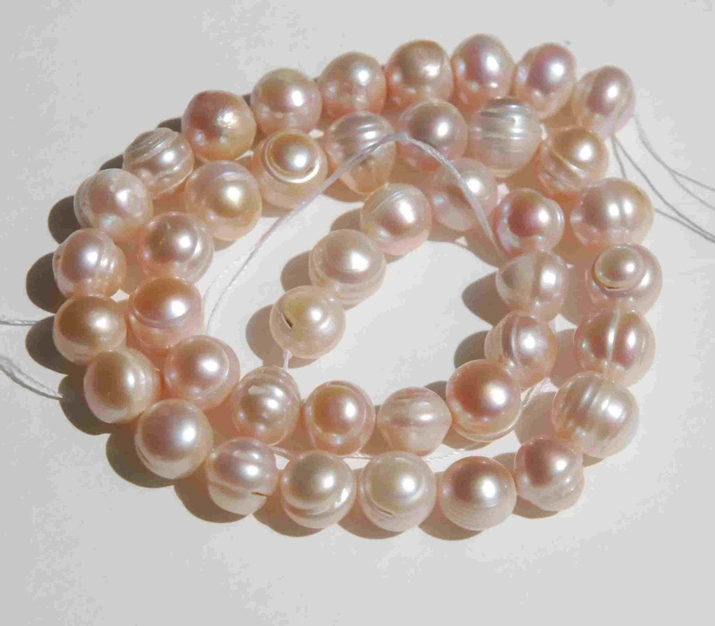 Baroque Pearl Freshwater  Pearl natural pink  pearl 10mm big pearl full strand  15" 40 plus pieces round pearl promotion sale