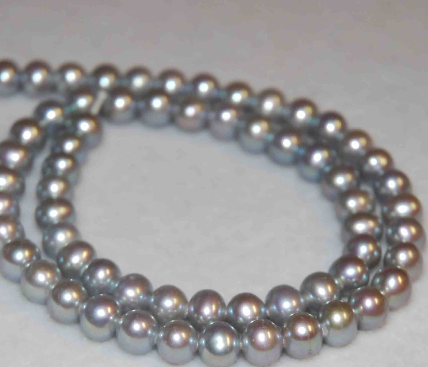 6-6.5mm AAA round potato pearl beads, luster Platinum Silver Genuine Freshwater Pearl 7" 15" strand pearl--32+ pcs loose pearl beads RA001ES