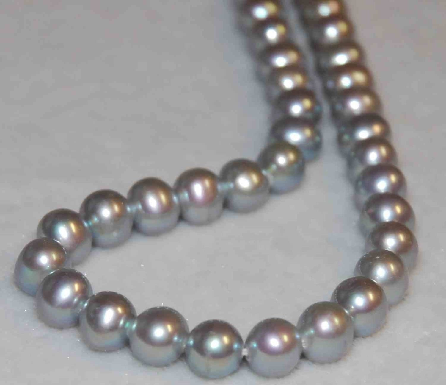 6-6.5mm AAA round potato pearl beads, luster Platinum Silver Genuine Freshwater Pearl 7" 15" strand pearl--32+ pcs loose pearl beads RA001ES