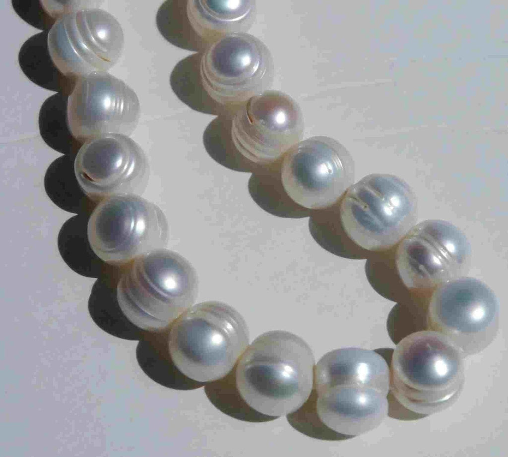 AAA 10-11mm natural round baroque freshwater pearl, luster ivory white 14" full strand 36+ pcs circled round pearl beads, pearl wholesale