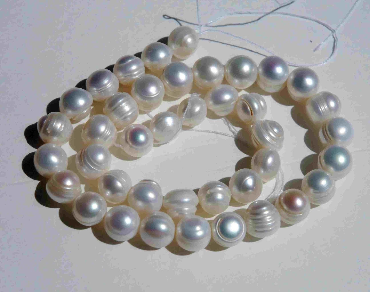 AAA 10-11mm natural round baroque freshwater pearl, luster ivory white 14" full strand 36+ pcs circled round pearl beads, pearl wholesale