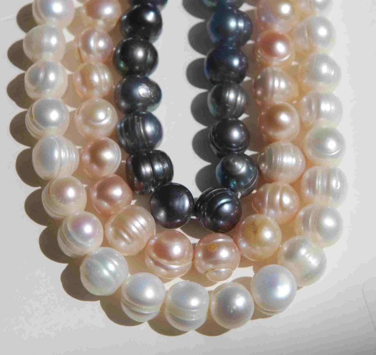 AAA 10-11mm natural round baroque freshwater pearl, luster ivory white 14" full strand 36+ pcs circled round pearl beads, pearl wholesale