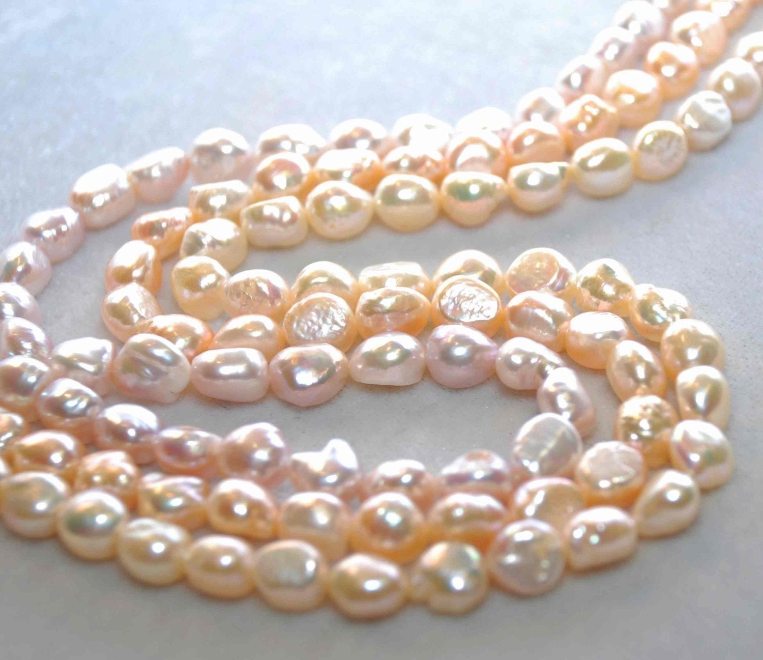 Freshwater Pearl Good Quality Natural Pink Baroque Pearl---half strand 9-11mm genuine pearl 7.5"---Sale