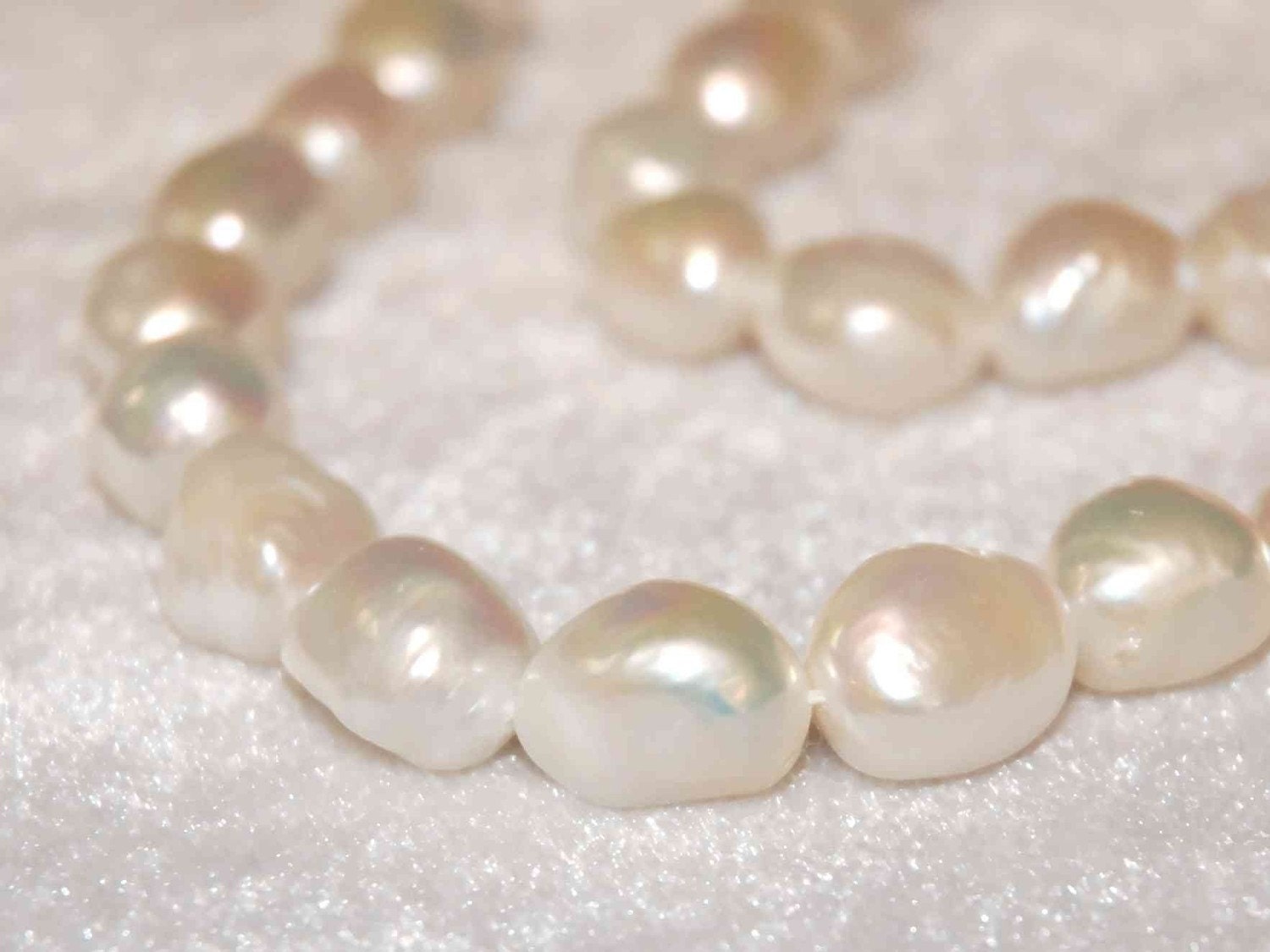 Baroque Pearl Large High Quality Ivory ---13-15mm genuine pearl---set 6pcs