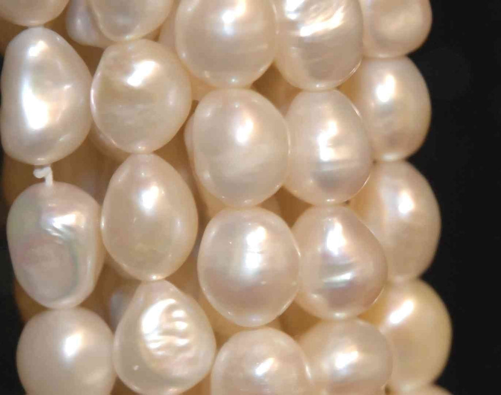 Baroque Pearl Large High Quality Ivory ---13-15mm genuine pearl---set 6pcs