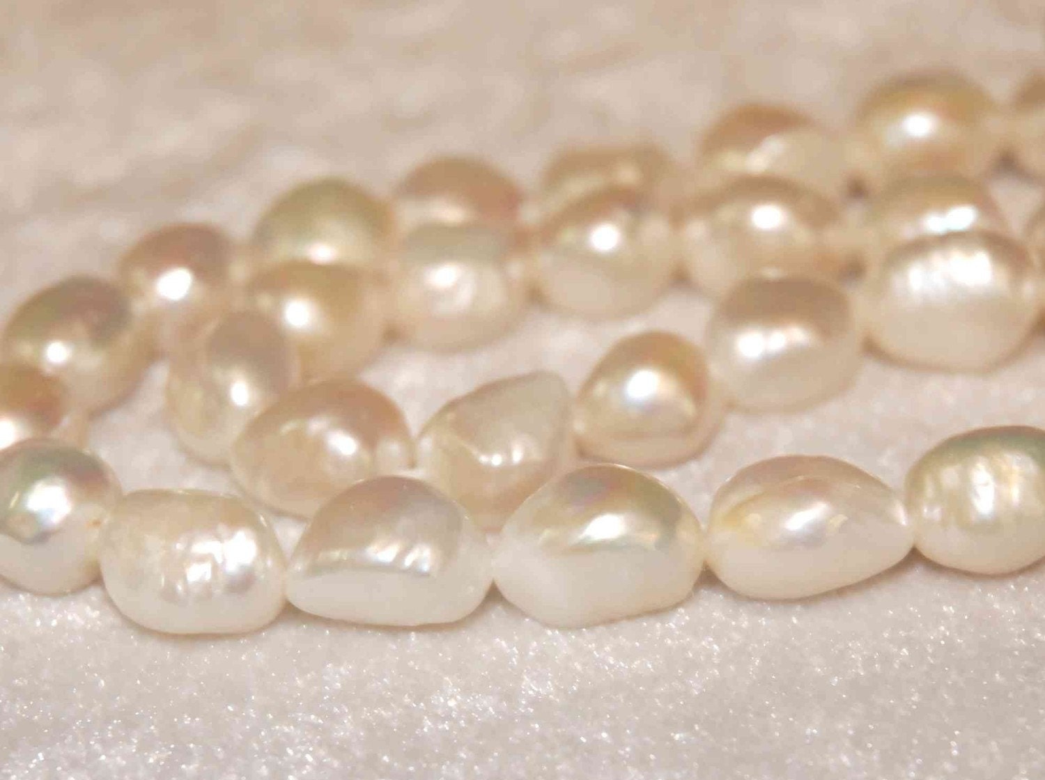 Baroque Pearl Large High Quality Ivory ---13-15mm genuine pearl---set 6pcs