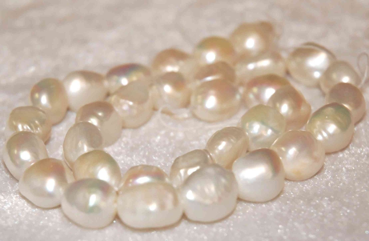 Baroque Pearl Large High Quality Ivory ---13-15mm genuine pearl---set 6pcs