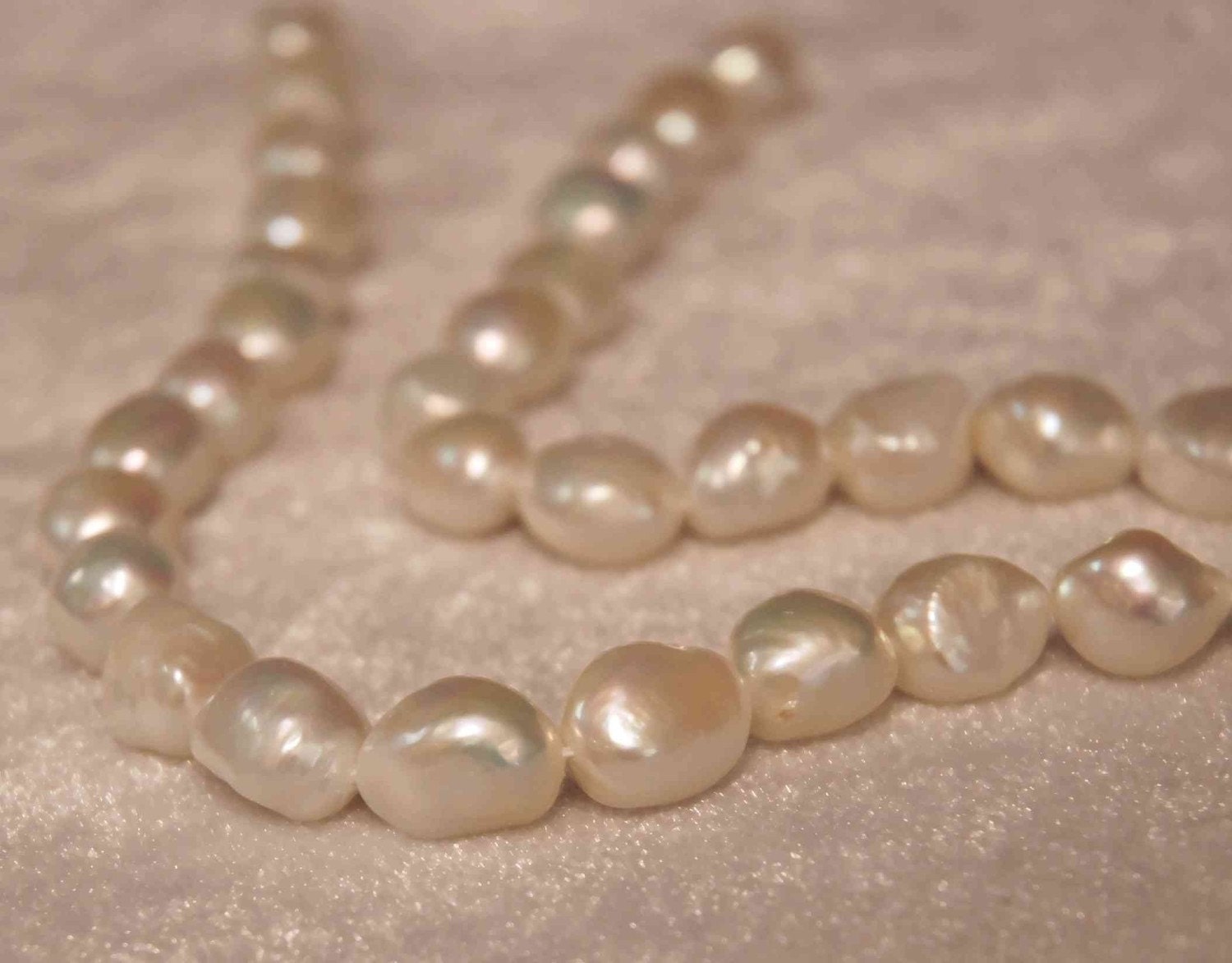 Baroque Pearl Large High Quality Ivory ---13-15mm genuine pearl---set 6pcs