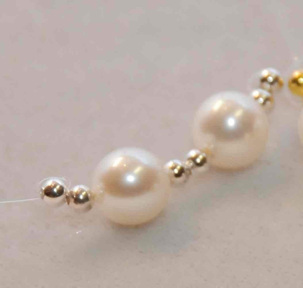 8-8.5mm Gem AAAA quality perfect round pair----Ivory White mateched genuine pearl-----Promotion week