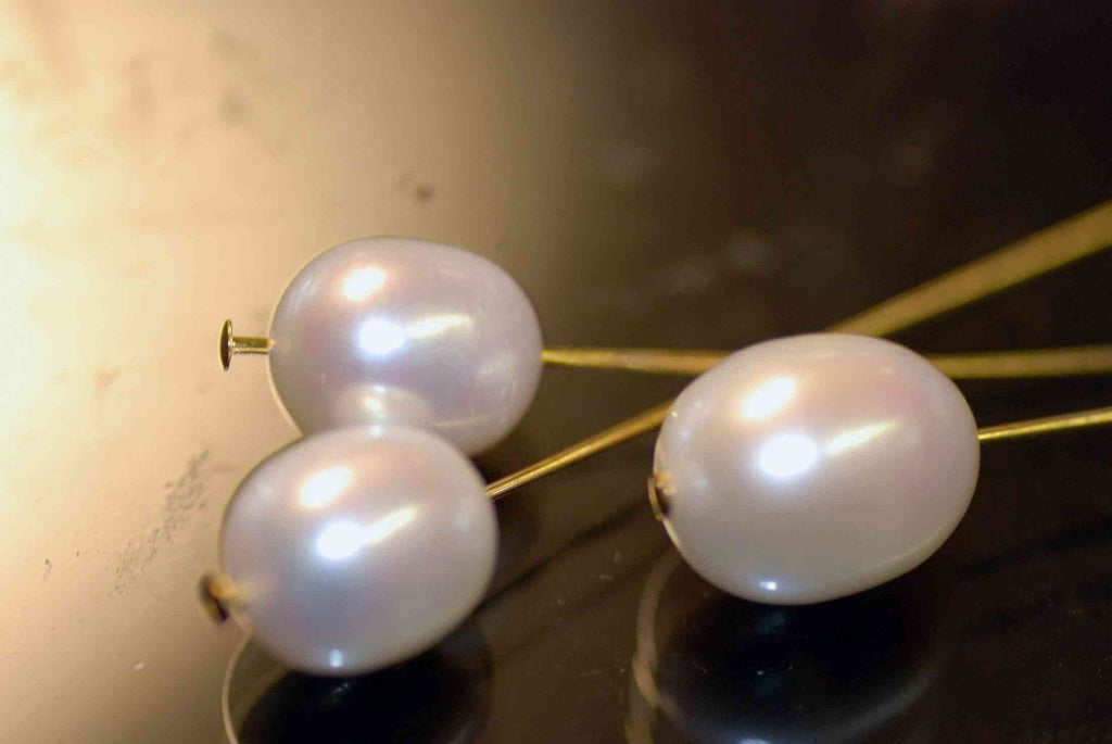 LARGE 10X12MM Ivory White genuine Rice Pearls---matched earrings pendant set---OVER Value new SALE