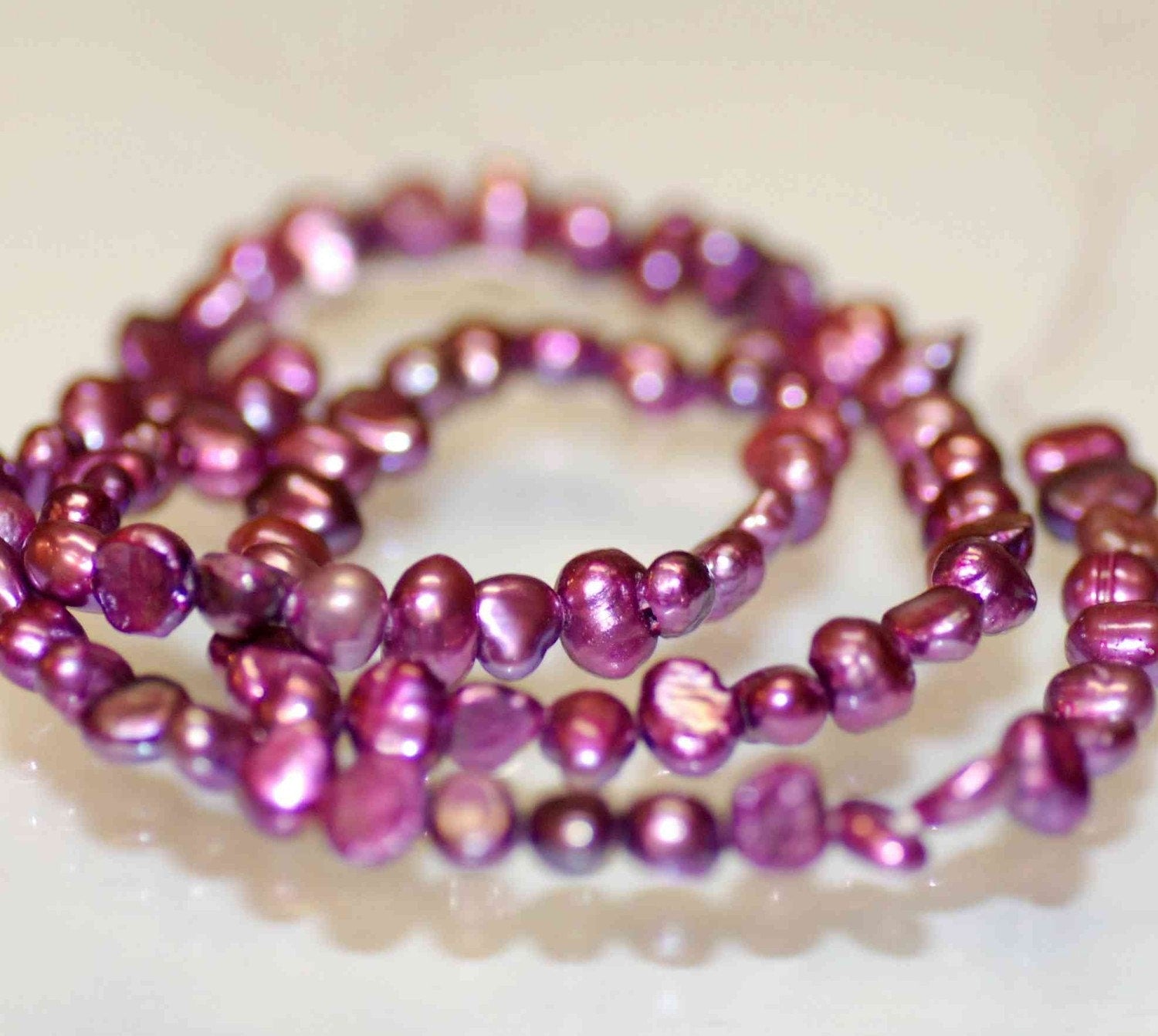Corn Pearl Baroque Pearl Freshwater Pearl mulberry purple 5mm----15" full strand 70 plus pcs---Wholesale pearl #CB6005