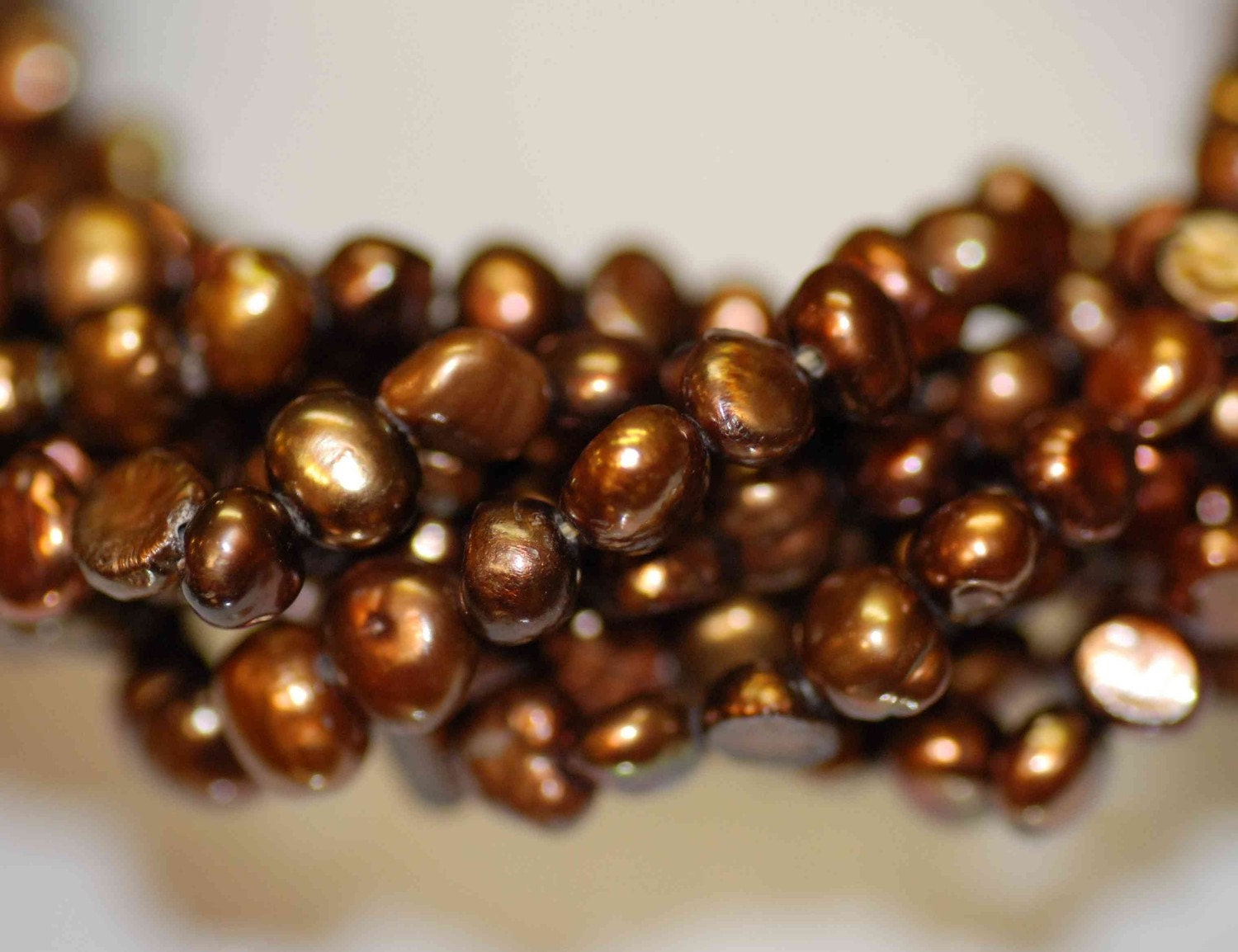 full strand 5mm Deep Brown Corn potato Genuine Pearl freshwater pearl----70 plus pieces corn pearl beads-----Wholesale